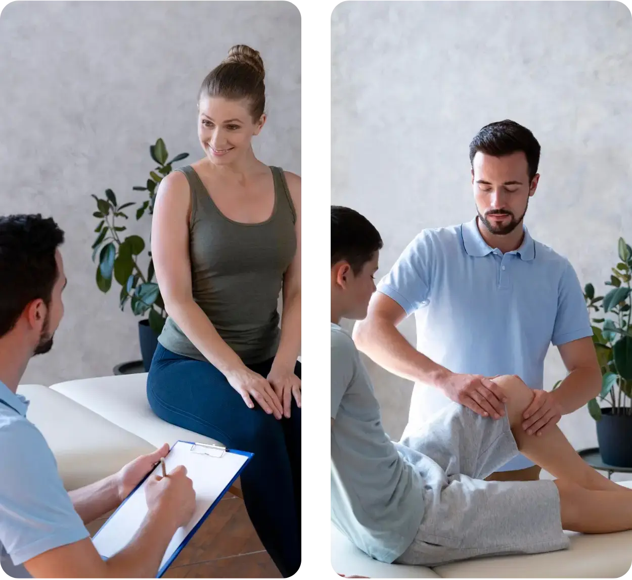 Therapeut in Behandlung bei Physiotherapie Hausbesuch